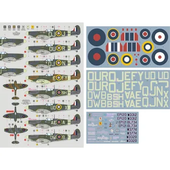 Plastikový model DK decals 1/32 Spitfire Mk.V Aces (8x camo)