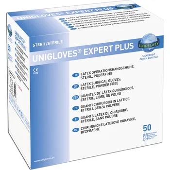 Zdraví Unigloves Rukavice sterilní bez pudru Expert Plus 1pár velikost: 8.5