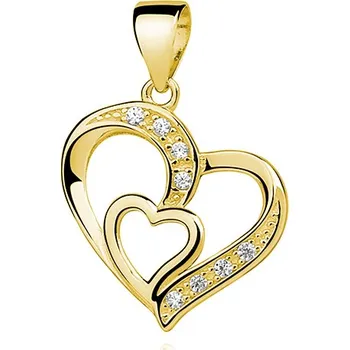 Přívěsek Olivie Stříbrný přívěsek SRDCE V SRDCI GOLD 5876 Ag 925; ≤1,2 g.