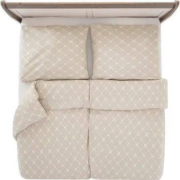 Povlečení Francouzské bavlněné povlečení 200x220 - Viola béžovo-smetanová