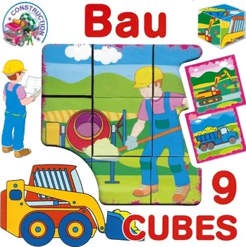 Hrací kostka DOHÁNY Obrázkové kostky Stavba, 9 kostek