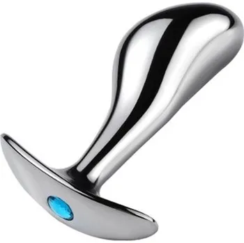 Anální kolík VšeNaSex.cz Ocelový anální kolík Prostate Small Plug (modrý kamínek)