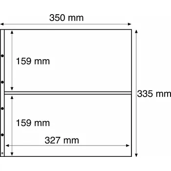 Obal pro sběratelský předmět LEUCHTTURM Albové listy MAXIMUM, 2 kapsy, 327 x 159 Typ: Čiré