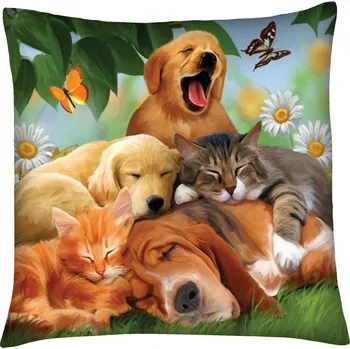 Polštář Polštář s motivem psa 08 Mybesthome 40x40 cm Varianta: Povlak na polštář s prošívanou výplní, 40x40 cm