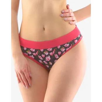 Dámské oblečení GINA dámské kalhotky bokové se širokým bokem, širší bok, šité, s potiskem ECO Disco 16167P třešňová černá 38/40