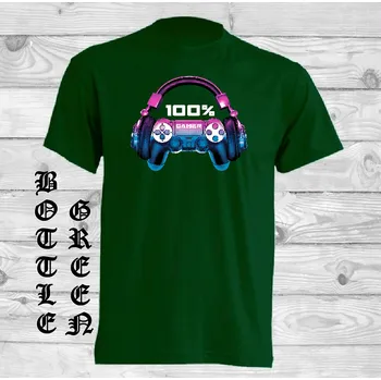 Pánské tričko levne-bavlnene-tricko-potisk-100%-hrace Barva: Bottle green - lahvově zelená, velikost: L