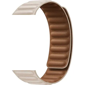 Příslušenství k chytrým hodinkám Řemínek kožený tah pro Apple Watch 42/44/45/46/49mm Barva: Starobílá, Typ: 26