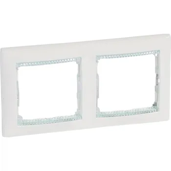 vypínač VALENA RÁMEČEK 2-NÁSOBNÝ HORIZONTÁLNÍ ČIRÝ PROUŽEK LEGRAND 774462