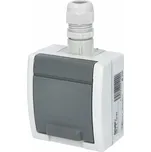 Famatel Zásuvka venkovní IP65 Atlas s víčkem, šedá