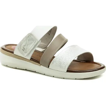 Dámské pantofle Jana 8-27207-28 bílo stříbrné dámské pantofle EUR 36