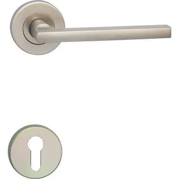 Dveřní kování COBRA PLAZA-R Provedení: PZ (vložkový zámek), Povrch: F9 - nerezový elox