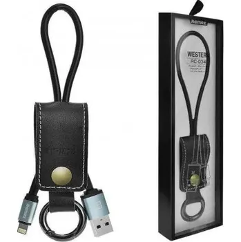 Kožený přívěsek na klíče s kabelem lightning pro iPhone Remax RC-034i