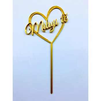 Dortová svíčka Zápich - Srdce / Miluji tě (bílá, černá, červená, zlatá)