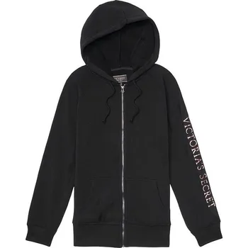 Dámská mikina Victoria's Secret dámská mikina Front-zip Hoodie černá XS