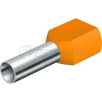 Kabelové oko DD 0,5-8 oranžová Dutinka dvojitá,průřez 2x0,50mm2/délka 8mm,dle DIN46228