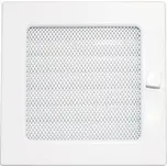 Lakovaná krbová mřížka s rámečkem a síťovinou uzaviratelná 170x170 bílá