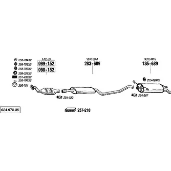 Katalyzátor katalyzátor výroba AS/BM Bosal 99-152A
