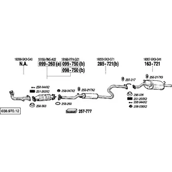 Katalyzátor katalyzátor výroba AS/BM Bosal 99-260A