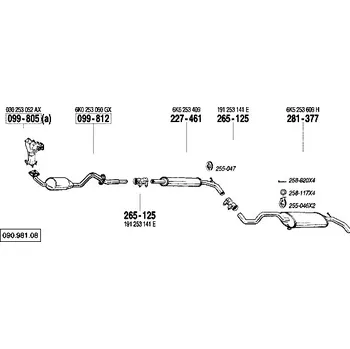 Katalyzátor katalyzátor výroba AS/BM Bosal 99-812A