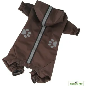 Obleček pro psa O´Lala Pets Kombinéza lehká šusťáková reflexní HNĚDÁ - různé velikosti velikost M