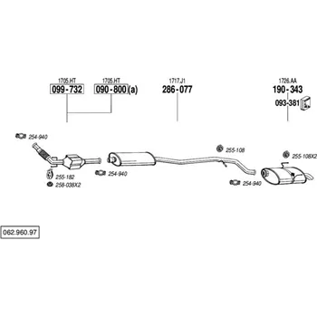Katalyzátor katalyzátor výroba AS/BM Bosal 99-732A