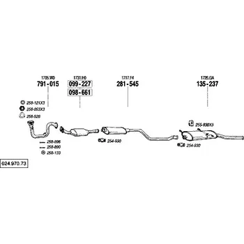 Katalyzátor katalyzátor výroba AS/BM Bosal 99-227A