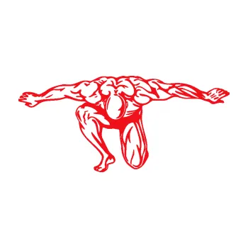 Polep vozidla SAMOLEPKA Kulturista 016 levá (10 - červená) NA AUTO, NÁLEPKA, FÓLIE, POLEP, TUNING, VLASTNÍ TEXT, TISK, AUTOSAMOLEPKY.cz, POLEPY, OBRÁZEK, LOGO, SAMOLEPKY