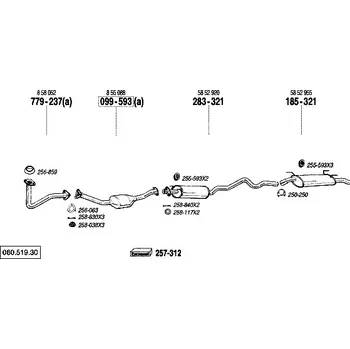 Katalyzátor katalyzátor výroba AS/BM Bosal 99-593A