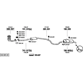 Katalyzátor katalyzátor výroba AS/BM Bosal 99-557A