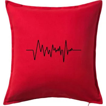 Polštář Ekg samostatné - Polštář 50x50 - 50x50 - Pouze potah ( Červená )