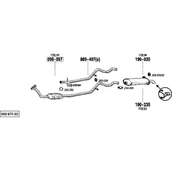 Katalyzátor katalyzátor výroba AS/BM Bosal 99-097A
