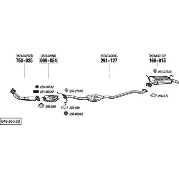 Katalyzátor katalyzátor výroba AS/BM Bosal 99-054A