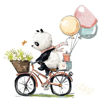 Fototapeta Fototapeta vliesová Panda na kole 95