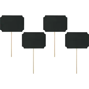 Party dekorace Cedulky černé, 4 kusy, vel. 11 x 8 cm