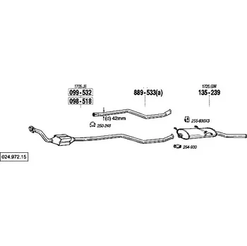 Katalyzátor katalyzátor výroba AS/BM Bosal 99-532A