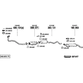 Katalyzátor katalyzátor výroba AS/BM Bosal 99-571A