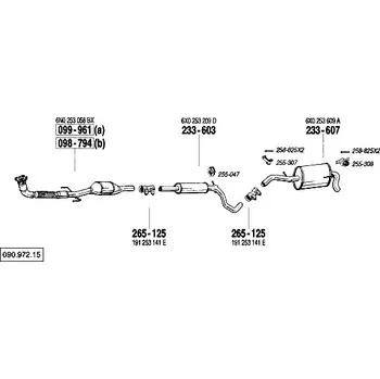 Katalyzátor katalyzátor výroba AS/BM Bosal 99-961A