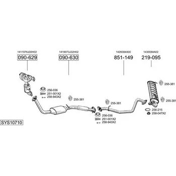 Katalyzátor katalyzátor výroba AS/BM Bosal 90-630A