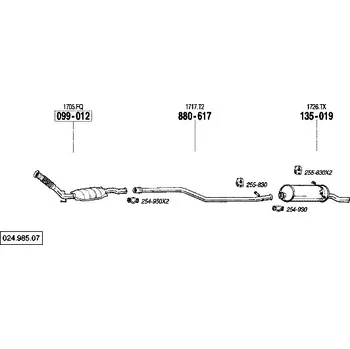 Katalyzátor katalyzátor výroba AS/BM Bosal 90-115A