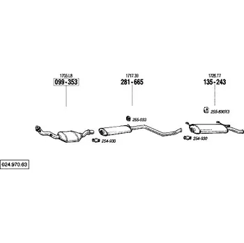 Katalyzátor katalyzátor výroba AS/BM Bosal 99-353A