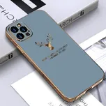 GKK ochranný lesklý kryt zlatý jelen pro iPhone 12 Pro Max - šedý