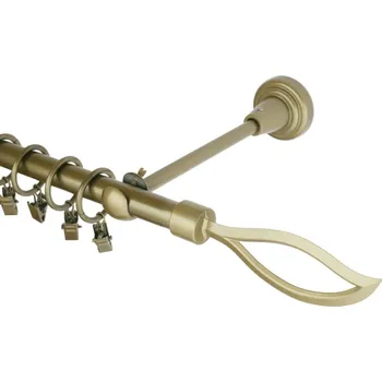 Garnýž kovová 180 cm jednořadá 16 blesk zlatá antik