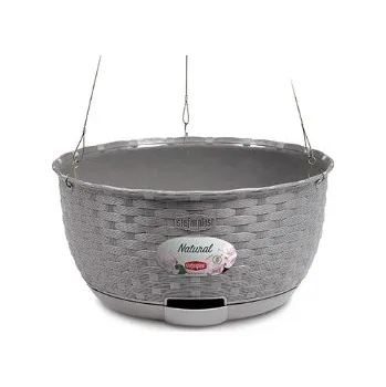 Květináč Závěsný květináč NATURAL 30 sv. šedá Světle šedá