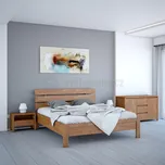 Dřevěná postel SANTE 45 z bukového, jasanového nebo dubového masivu výrobce světspánku.cz. Dostupná ve všech rozměrech, včetně atypických. 200x140, olej Eben, divoký jasan