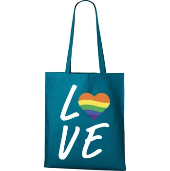 Plátěná taška Pride love, Barva Petrolejová, Velikost 40×45 cm, Canvas Nákupní taška 1104