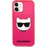 Pouzdro na mobilní telefon Karl Lagerfeld Choupette Head Fluo pro Apple iPhone 12 mini růžové