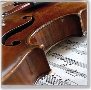 Vienna World Papírové ubrousky - Housle a noty (25x25)