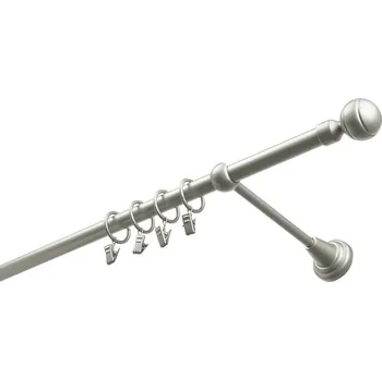 Garnýž kovová 140 cm jednořadá 16 paola matná stříbrná