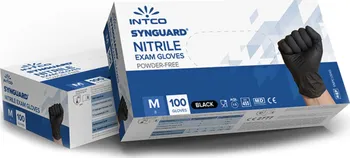 Vyšetřovací rukavice Intco Synguard nitrilové nesterilní nepudrované černé 100 ks M