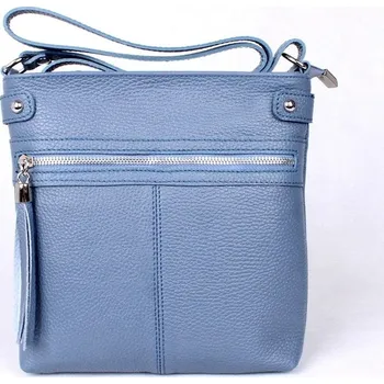 Malá kožená modrá crossbody kabelka Vera Pelle no. 60